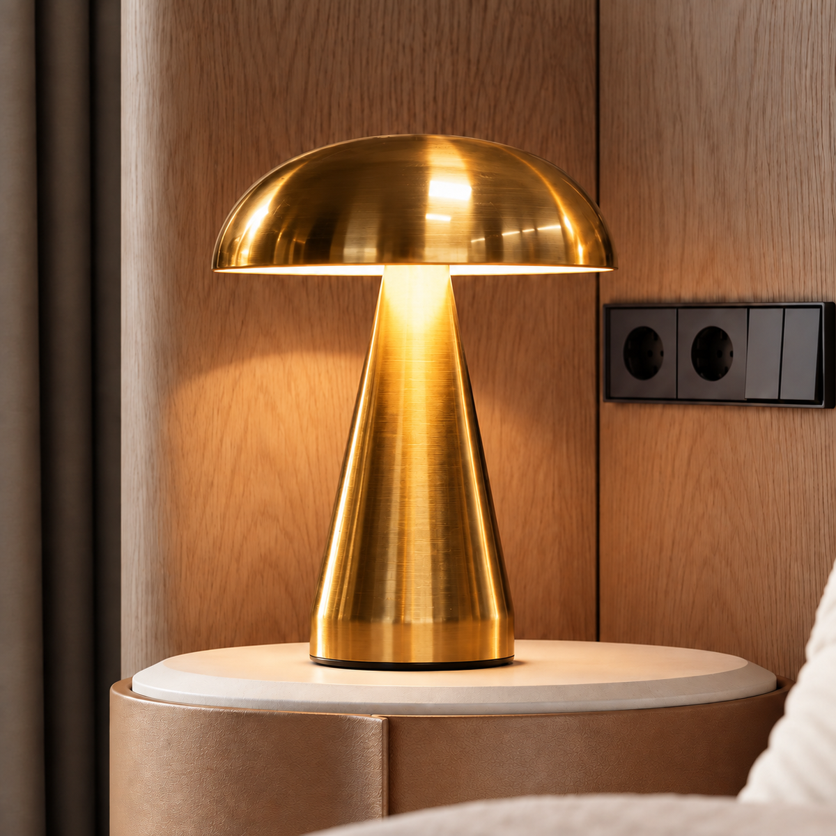 Lampe de Chevet Sans Fil 20,5 cm en Métal – Lampe de Table LED Tactile Rechargeable USB