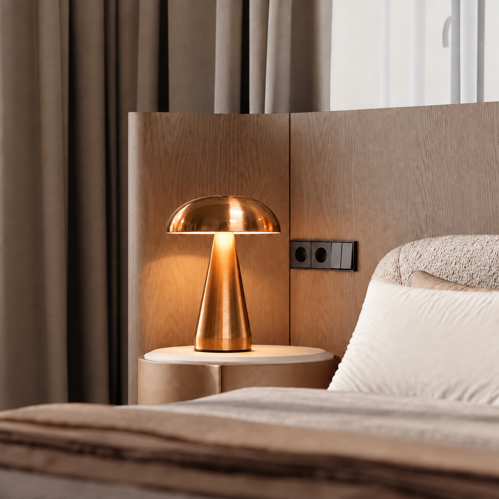 Lampe de Chevet Sans Fil 20,5 cm en Métal – Lampe de Table LED Tactile Rechargeable USB