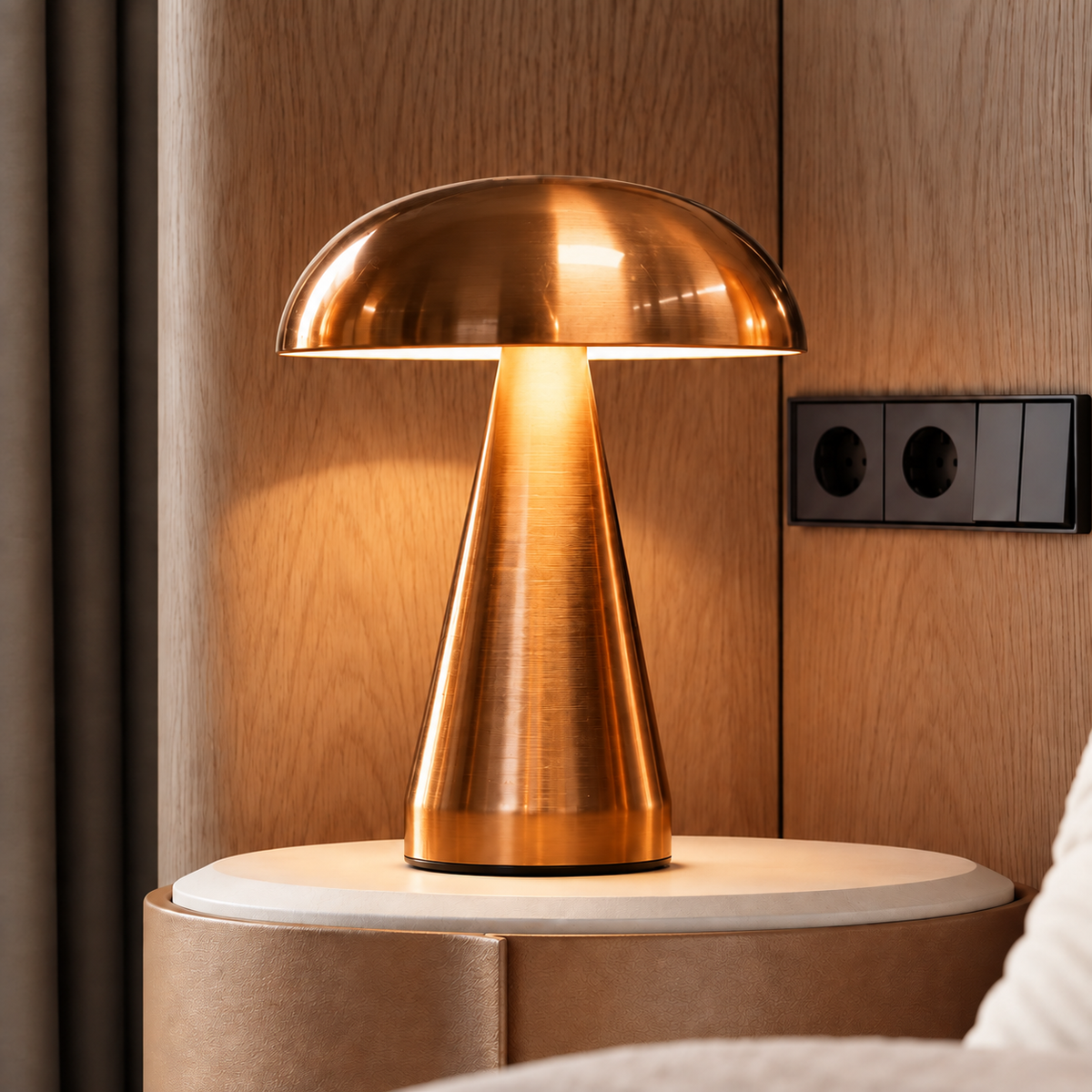 Lampe de Chevet Sans Fil 20,5 cm en Métal – Lampe de Table LED Tactile Rechargeable USB