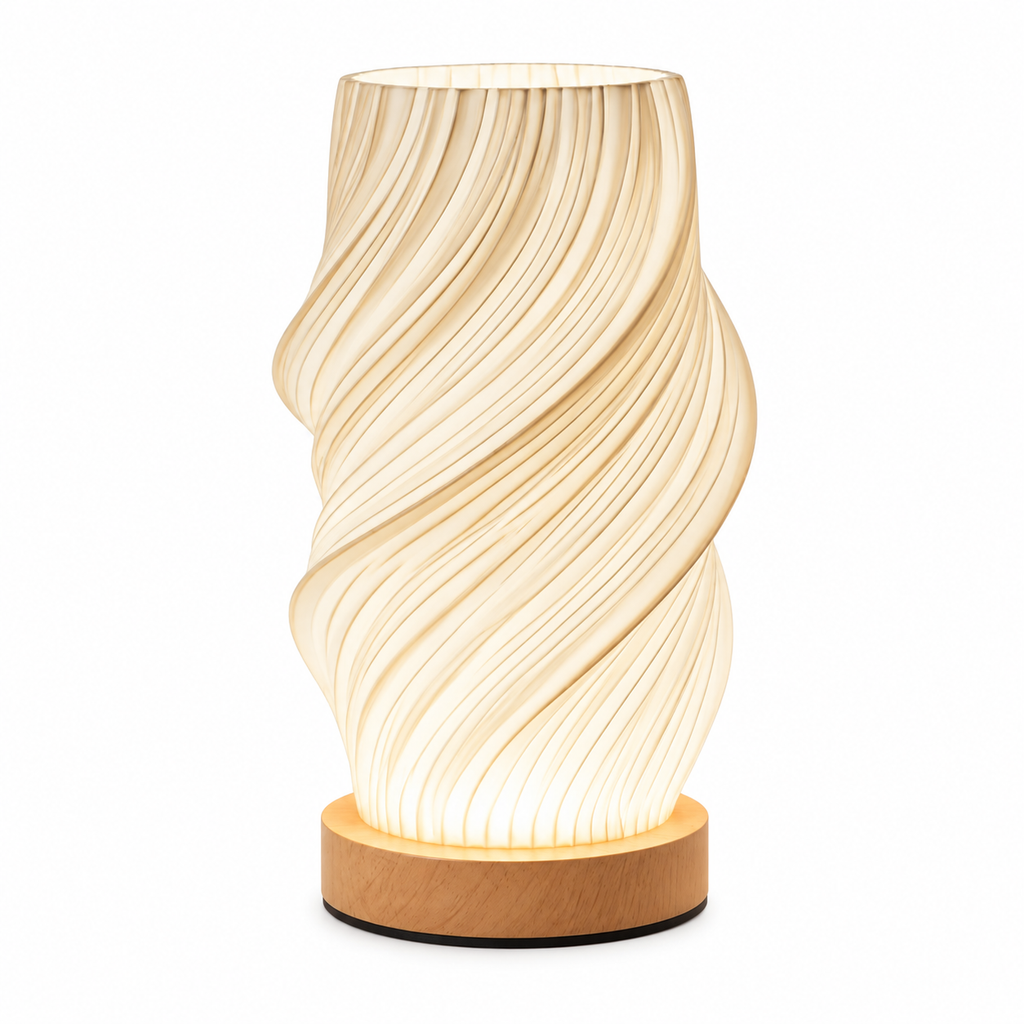 Lampe de Chevet LED 20,5 cm en Bois – Lampe de Table à Intensité Réglable USB