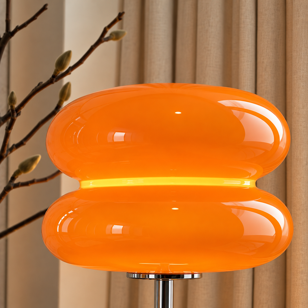 Lampe de Chevet LED Orange – Lampe de Table Design à Poser avec Alimentation USB