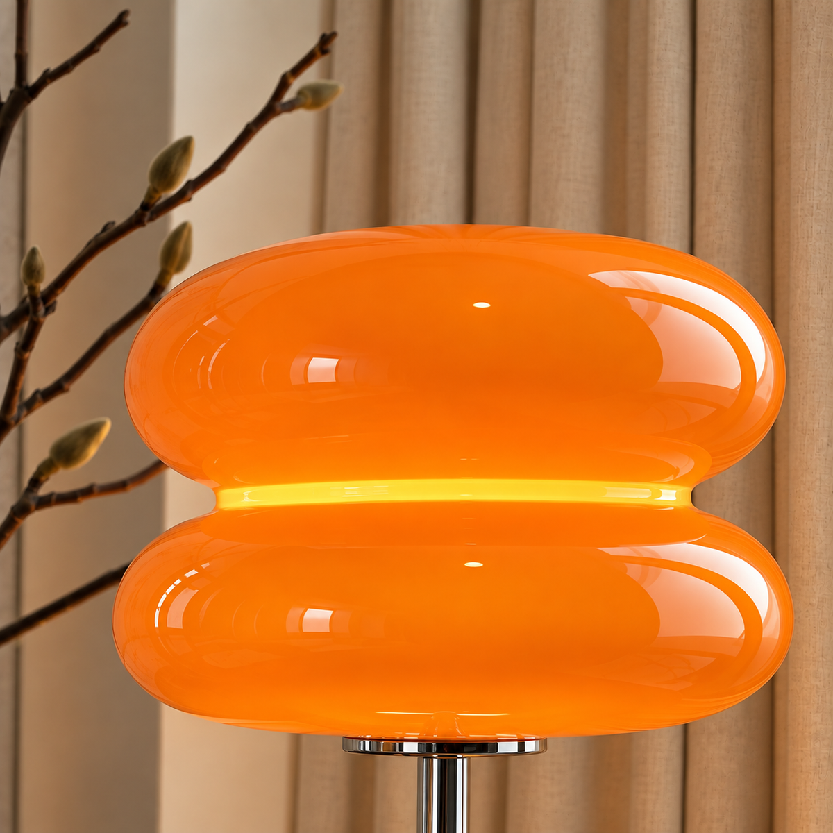 Lampe de Chevet LED Orange – Lampe de Table Design à Poser avec Alimentation USB