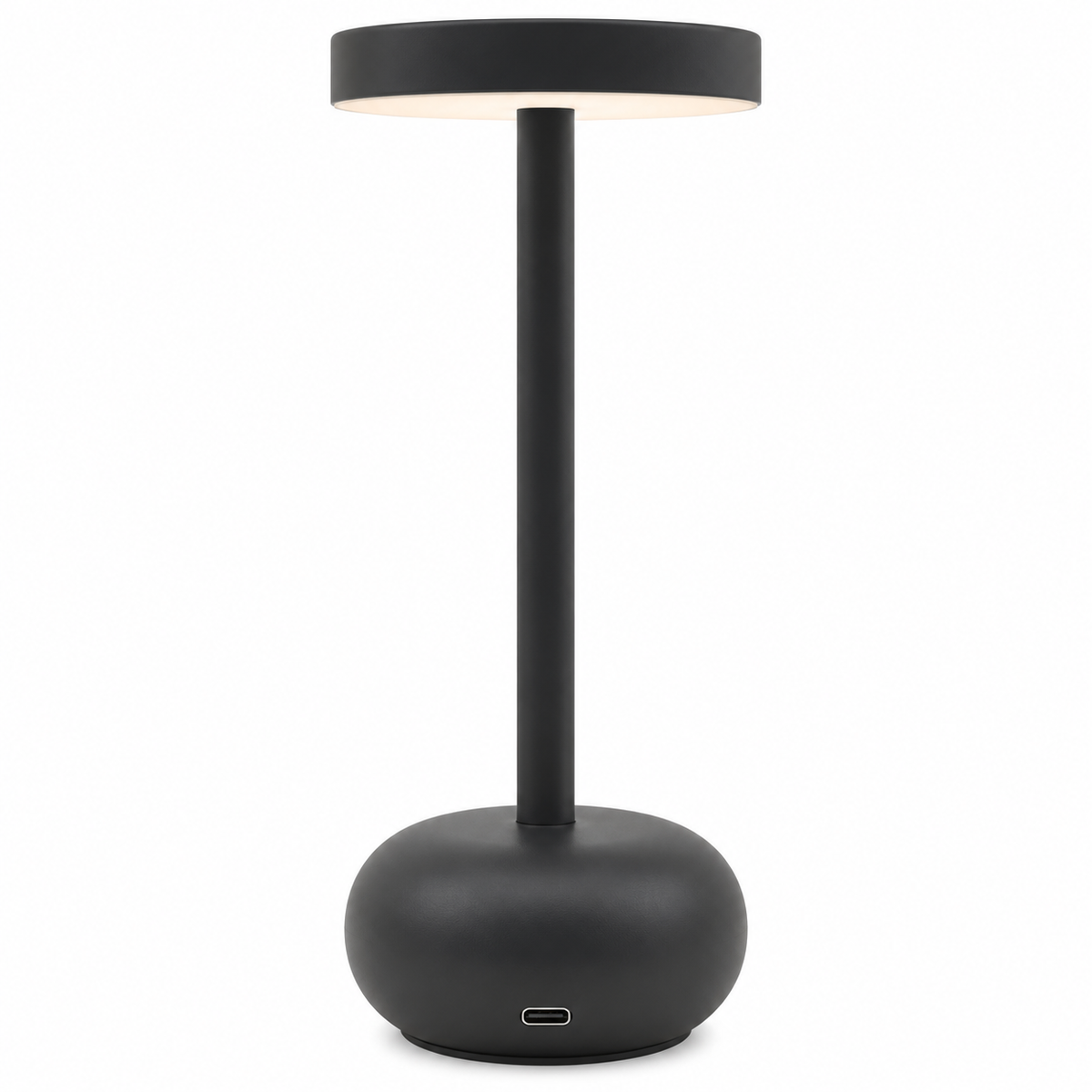 Lampe de Bureau LED Sans Fil Noire – Lampe de Table Tactile Rechargeable USB à Intensité Réglable