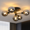Lustre Plafonnier Moderne en Verre – 5 Lumières avec Structure en Métal