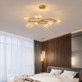 Lustre Suspension Moderne 7 Lumières  – Cercles Métalliques et Globes en Acrylique
