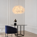 Abat-Jour Suspension en Plumes Blanches 50 cm – Design Doux et Élégant