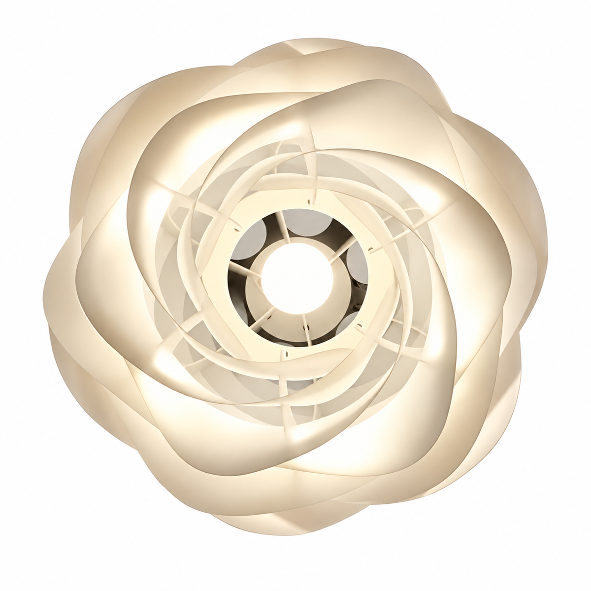 Abat-Jour Suspension Blanc 32 cm – Design Floral Moderne en Plastique